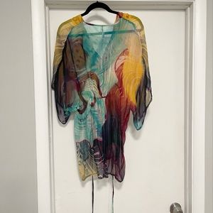 Multicolor Ellison tie waist blouse size M